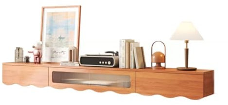 TV Schrank Hängend Schwimmender TV-Ständer for den Haushalt, wandmontiertes Entertainment-Center und Schrankregal, TV-Konsole mit Stauraum, Medienkonsole for DVD-Player, platzsparendes Unter-TV-Regal