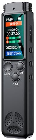Dictaphone numérique portable 8 Go avec deux microphones HiFi Sound Dictaphone longue batterie