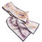 GIMIRO Satin Seidenschal Doppelschichten 150 x 16cm Krawatte Blumen Taillengürtel für Blazer, Mantel, Kleid (White Purle Orange)