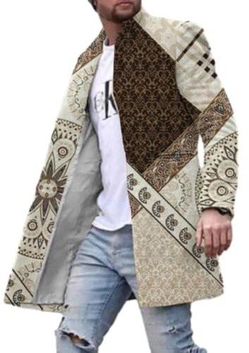 Übergangsjacke Herren Mittlere Länge Mode Casual Langarm Jacke Herren Regular Fit Persönlichkeit Trend Outdoorjacke Herren Urban Jugend Temperament Vintage Jacke Männer N-14 4XL