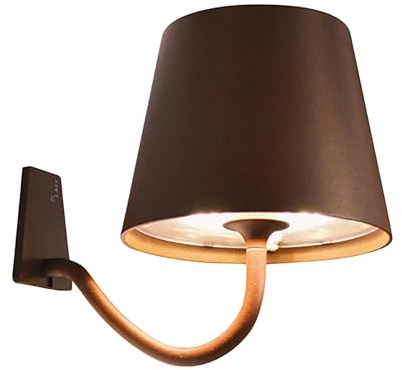 Zafferano LED Wandleuchte Poldina Corten, wiederaufladbar und dimmbar