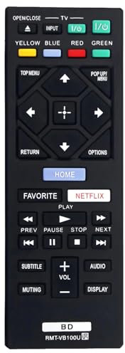 RMT-VB100U - Telecomando di ricambio per lettore Blu-ray Disc DVD Sony BDP-BX370 BDP-S1700 BDPS3700 BDPBX370 BDPS1700 BDPS6500 BDP-S6500 BDPBX150 BDP-BX150 BDPBX350 BDP-BX350 BDPBX5. 50 BDP-BX550