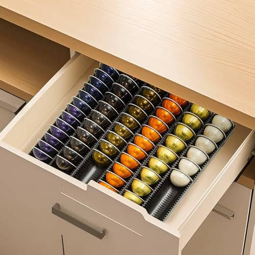 TelKeen Coffee Pod Storage Holder Drawer Insert for Counter Compatible with Nespresso Vertuoline Capsules, Nespresso Pod Holder for Nespresso Vertuo for Home, Office, Coffee Station (3 Packs)