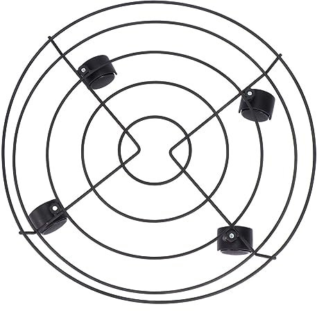 Abaodam 1 Satz Pflanzenhalter drinnen Pflanzentopfständer Stand Gestell pflanzenständer Topfpflanzen Stehen Blumentopfhalter mit Riemenscheibe Metall Black