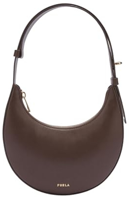 Furla Leder Schultertasche Abendtasche Delizia Mini Shoulder Bag Cioccolato dunkelbraun