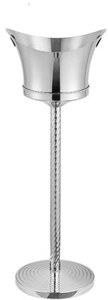 Seau Seau à Glace de Luxe en Acier Inoxydable, Seau vin sur Pied for Bouteilles, Champagne ou bière Champagne(Silver)