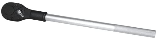 K Tool International 24092 3/8 Inch Drive Ratchet, High Polished Chrome, Push Button Socket Release, Fine Tooth Thin Design, Thumb Lever Direction Switch, Knurled Handle Grip