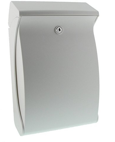 Burg-Wächter Briefkasten ohne Zeitungsfach ohne Namensschild, Hochwertiger Kunststoff, Einwurf-Format DIN C4, 2 Schlüssel, SWING 4905 W, Weiß (ähnlich RAL 9003)