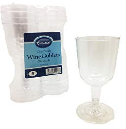 Plastic Wine Goblets 175ml 8pc