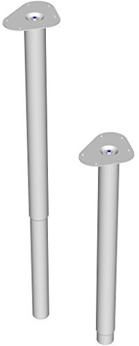Element System 4 Stück Tischbeine höhenverstellbar/Teleskopfuß verstellbar/Tischbein verstellbar/L 60-90 cm/Ø 50 mm/weiß / 3 Farben