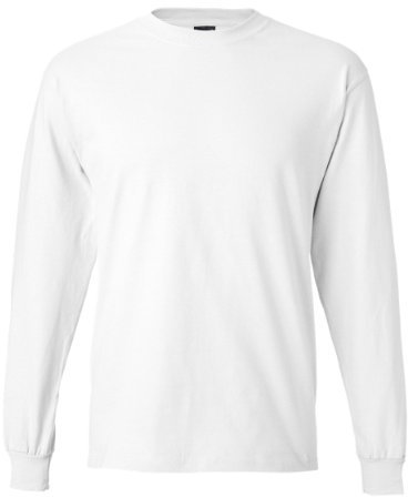 Hanes Beefy-T Men`s Long-Sleeve T-Shirt, 5186, M, White