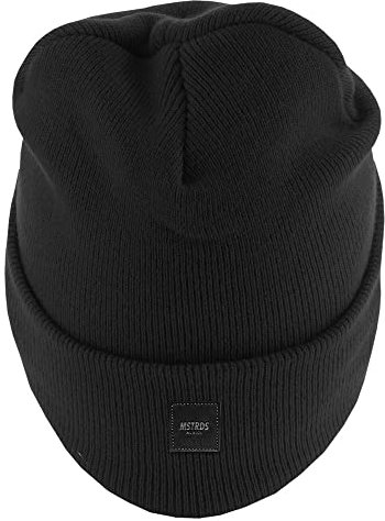 MasterDis MSTRDS Letter Cuff Knit Beanie Mütze, Schwarz, One Size