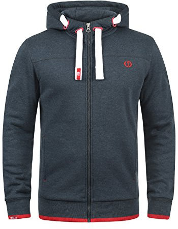 Solid SDBenjaminZip Herren Sweatjacke Kapuzenjacke Hoodie mit Kapuze Reißverschluss Kordelzug Baumwollmischung Regular fit, Größe:S, Farbe:Insignia Blue Melange (8991)