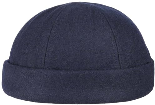 Lipodo Port Docker Cap - Winter Cap in Black, Blue, Grey, Bordeaux-Red - Sailor’s Cap One Size 54-61 cm - Hook and Loop Closure- Fits Closely to Your Head - Men’s Cap Autumn/Winter Navy One Size