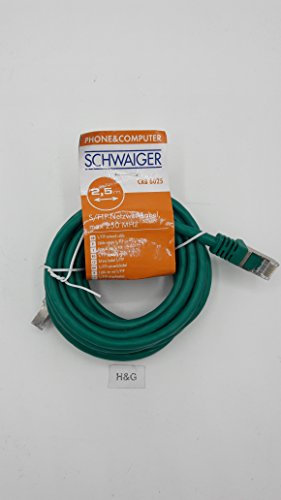 SCHWAIGER CKB6025 059 Cable DE RED 2,5 M CAT6 SF/UTP (S-FTP) Verde