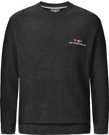 Jan Vanderstorm Herren Pullover Albrekt | | mit Reißverschluss | Baumwoll-Mischung | große Größen L-7XL