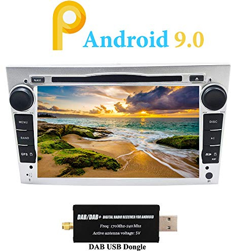 XISEDO Android 9.0 Autoradio 7 Zoll In-Dash Car Radio Quad Core Autonavigation Car Radio mit DVD Player für OPEL Astra/Vivaro/Corsa/Vectra/Zafira (Silber) (mit DAB Dongle)
