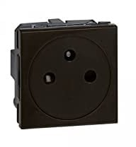 Legrand 079121L Mosaic Prise de Courant 2P+T Surface, 2 Modules avec Connexion par Bornes Automatiques, Noir Mat