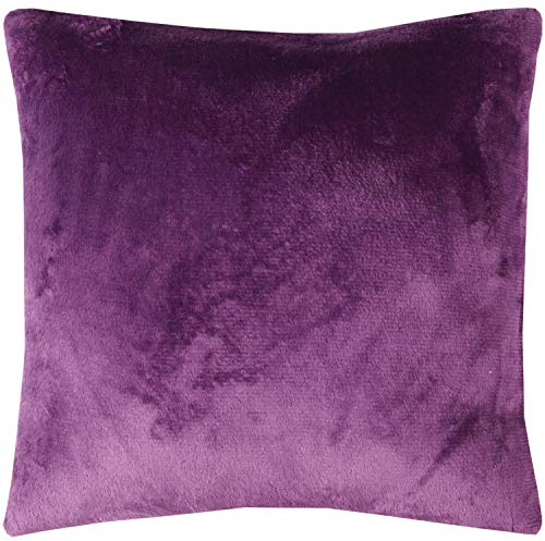 Bestlivings Flauschige Kissenhülle Celina (50 x 50 cm) - Kuscheliger Bezug mit Reißverschluss Violett ideal für Dekokissen und Sofakissen