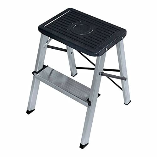 EDM 75050 Taburete Aluminio 2 Peldaños Segun Une En 14183, Multicolor, Talla Única