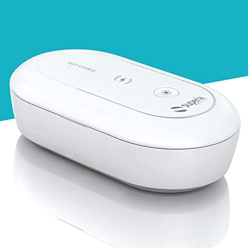 Superia sterilizzatore UV, Con Stazione di Ricarica wireless per Smartphone, Aromaterapia, contro Virus e Batteri, Disinfettante per Cellulari, Orologi, Mascherine | GARANZIA ITALIANA |