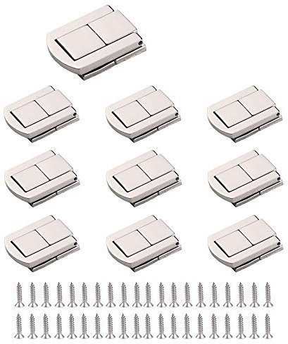 Zasiene Latch Hasp 10 Stück Haspe Schloss Schmuckschatulle Verschluss Spannverschluss Eisenwaren Zubehör für Holztruhe Boxen Schmuckschatulle Geschenkbox