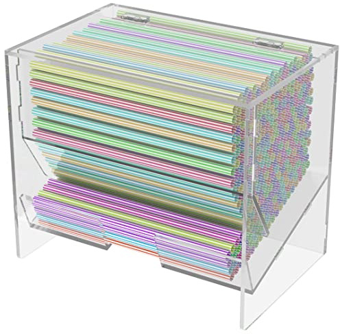 Danieli Recipiente de Acrílico de mesa | Dispensador expositor para pajitas de bar, cucharillas y paletas para helados PTCX53