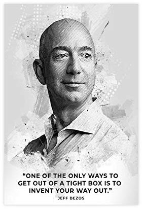 Jeff Bezos Motivierende Zitate Poster Leinwand Wandkunst Dekor Druck Bild Gemälde für Wohnzimmer Schlafzimmer Dekoration 30 x 45 cm ohne Rahmen