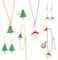DPKOW 9 STK Weihnachten Schmuck Set, Weihnachten Halskette Ringe Armbänder Weihnachten Ohrringe Anhänger zum Kinder Mädchen Damen, Nikolaus Weihnachtsbaum Weihnachten Schmuck Geschenke