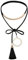 Gualiy Tattoo-Halskette Samt Halsband Bow-Knot Tassel O-Ring Form Anhänger Hoker Maskenspiel Halsschmuck Schwarz Rose Gold, 111CM