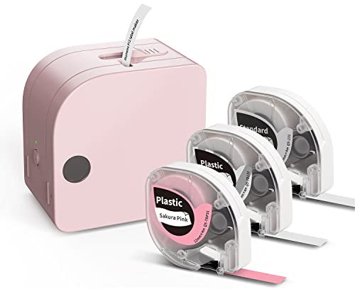 Goknu P12 Bluetooth Beschriftungsgerät Selbstklebend Etikettiergerät Labeldrucker, Mit 3 Etikettenband, Kompatibel Mit Android & Ios, Einfach Zu Bedienen FüR BüRo, Zuhause, Organisation, Rosa