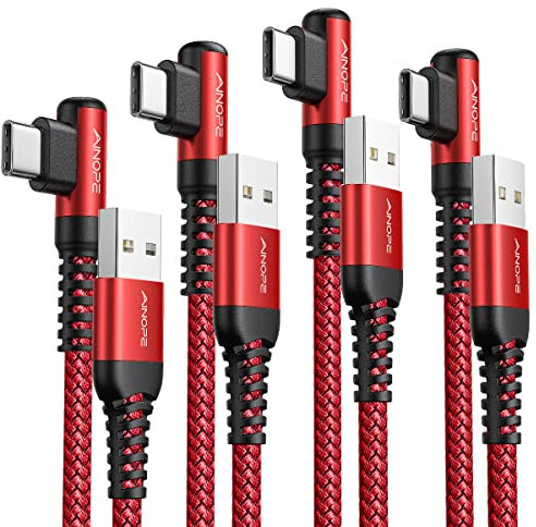 AINOPE Pack 0,5 m 1 m 2 m 3 m USB C Kabel 3,1 A Schnellladung, AINOPE Ladekabel USB C Winkel