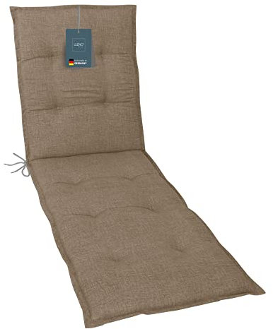 LILENO HOME Sonnenliegenauflage als 1. Set in Hellbraun - perfekt für Strandliege - Auflage für Gartenliege (190 x 60 x 6 cm)