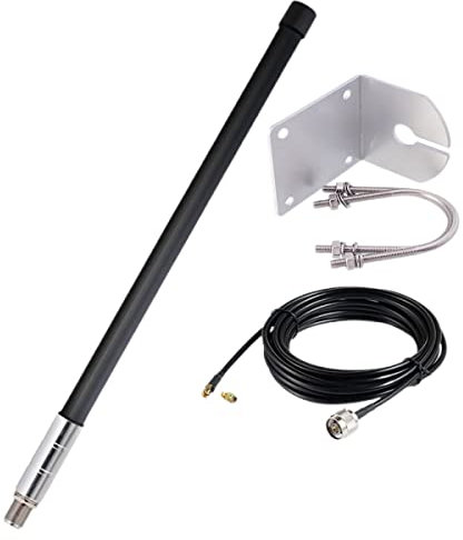 868 MHz 12dBi Antenne für HNT RAK Helium Hotspot Miner V2 V1 für Bobcat Miner 300 syncrob it Dragino LPS8 MatchX M2 Pro Longfi LoRaWAN 55 cm mit N-Buchse + 3 M KSR195-Kabel & Adapter + L-förmiger Clip