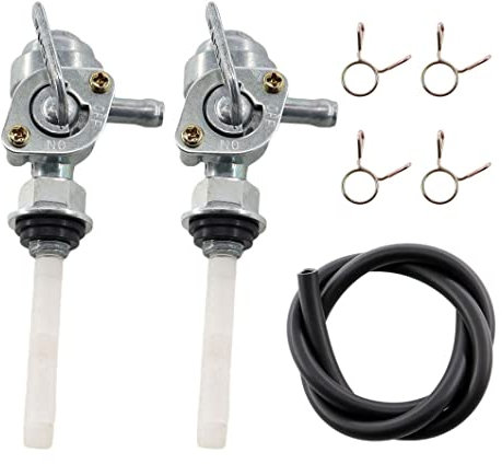 MCHNIC 2x Kraftstoffhahn Benzinhahn Gastank Schalter M10 x 1,25 mit Benzinschlauch für meisten Stromerzeuger Benzin Motoren Generatoren und ATV GoKart Quad Pit Bike Motorrad