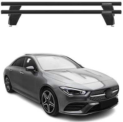 OMAC Menabo Dachträger für Mercedes CLA C118 2019-2026 Alu Schwarz | Abschließbar, City-Crash-getestet, bis 75 kg Traglast, T-Nut-Befestigung, Querträger, Grundträger