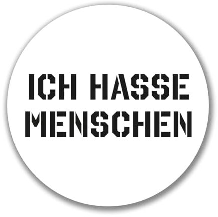Huuraa Aufkleber Ich hasse Menschen Geschenk 10cm Sticker Ich hasse Menschen Geschenkidee