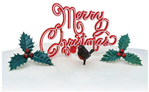 Anniversary House 4pcs Nostalgic Yule Log Decorating KitChristmas Cake Decorations, Christmas Cake Toppers, Yule Log Decorations, Traditional Non-Edible Decorations, BX379 UK