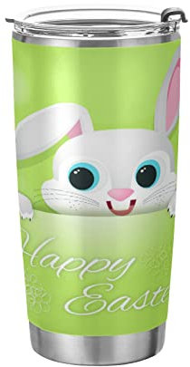 KAAVIYO Osterhase Sport Wasserflasche Edelstahl Trinkflasche Thermoflasche Auslaufsichere Flasche mit Stroh für Auto Jungen Mädchen