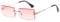 YUELUQU Occhiali da sole retrò senza montatura per uomo donna moda retrò rettangolo occhiali da sole quadrati trasparenti, A-argento/rosa, m