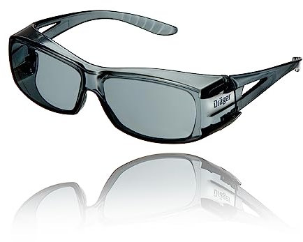 Dräger Schutzbrille X-pect 2420 | Leichte Arbeitsschutzbrille| Für Baustelle, Werkstatt, Fahrrad-Fahren, Joggen, Rettungsdienst, Labor | Getönt, kratzfest und beschlagfrei