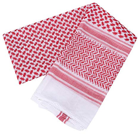 Herren Muslim Hijab Kopftuch Schal, Männer Hijab Kopftuch Arabische Decken Schals Turban Kopfbedeckungen Muslimische Headcover Muslim Kleidung Kopfkappe (Rot Quadrat)