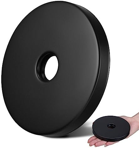 LEIFIDE Grande plaque de rosace ronde surdimensionnée de 10,2 cm pour bras de douche - Grande taille - Noir mat - Pour couvrir les espaces - Compatible avec les tuyaux standard de 1,27 cm