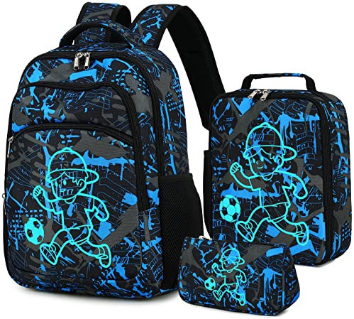 LOIDOU Schulrucksack Set Mädchen 3 Teilig Kinderrucksack Schultasche Teenager Rucksack Jungen Kinder Ergonomischer Schulranzen
