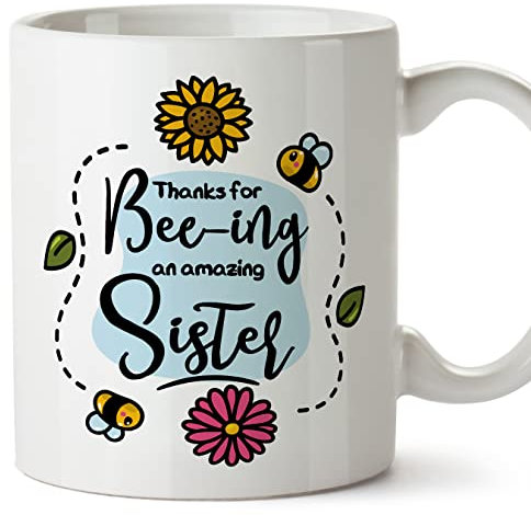 MUGFFINS Sister Mug - in English - Thanks for Beeing Amazing - Funny Gift - Ceramic 11oz Mug