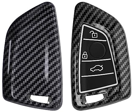 kwmobile Autoschlüssel Hülle kompatibel mit BMW 3-Tasten Smart Key Autoschlüssel - Hardcover Schutzhülle Schlüsselhülle Cover in Schwarz