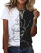 KCatsy Women Simple Picture Drawing Women Human Face Print Pattern Graphic Tee Crew-Neck T-Shirt Short Sleeve Loose Summer Top Shirt H Face Black 3XL 18