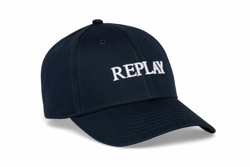 Replay Unisex Baseball Cap aus Baumwolle, Dk Night Blue 507 (Blau), Onesize