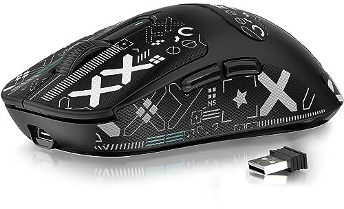ATTACK SHARK X3 49g Superlight Mouse avec Bande, Capteur de Jeu PixArt PAW3395, Souris de Jeu sans Fil/Filaire BT/2.4G, 6 DPI 26000, Batterie 200 Heures, Souris de Bureau pour Win11/Xbox/PS/Mac