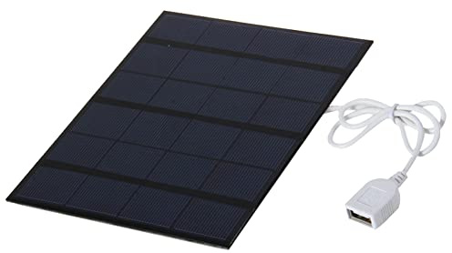 Puooifrty Panneau Solaire 3.5W 6V avec Câble USB Mini Chargeur de Batterie de Panneau Solaire Portable ExtéRieur